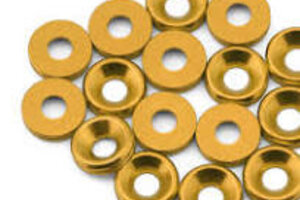 BRO-TBR-6061CSWKITY  Team Brood 3mm 6061 Aluminum Countersunk Washer (Yellow) (16)
