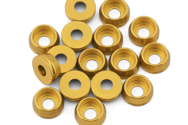 Team Brood BRO-TBR-6061CHWKITY  Team Brood 3mm 6061 Aluminum Cap Head Washer (Yellow) (16)