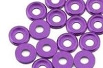Team Brood BRO-TBR-6061BHWKITP  Team Brood 3mm 6061 Aluminum Button Head Washer (Purple) (16)