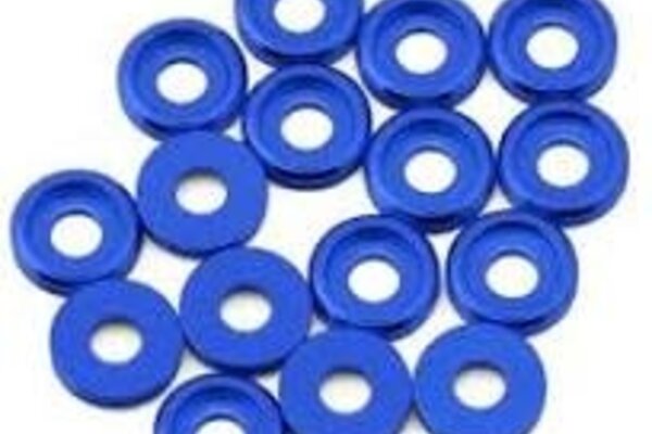 Team Brood BRO-TBR-6061BHWKITU  Team Brood 3mm 6061 Aluminum Button Head Washer (Blue) (16)
