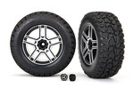 Traxxas 8872 Tires and wheels, assembled, glued (2.6' black, satin chrome-plated Mercedes-Benz® G 500®