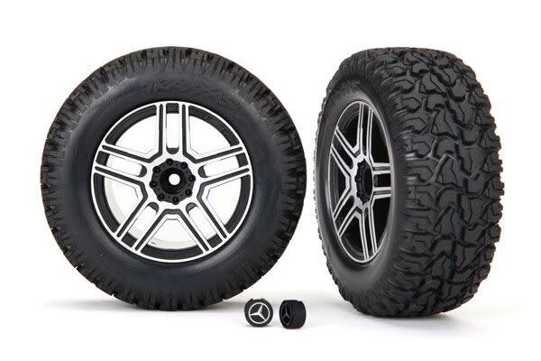 Traxxas 8872 Tires and wheels, assembled, glued (2.6' black, satin chrome-plated Mercedes-Benz® G 500®