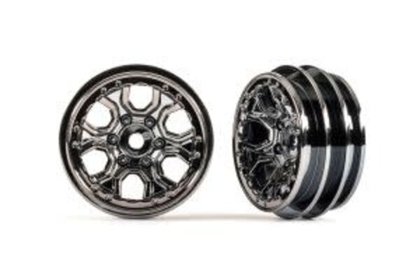 Traxxas 9768-BLKCR Wheels, 1.0" (black chrome) (2)