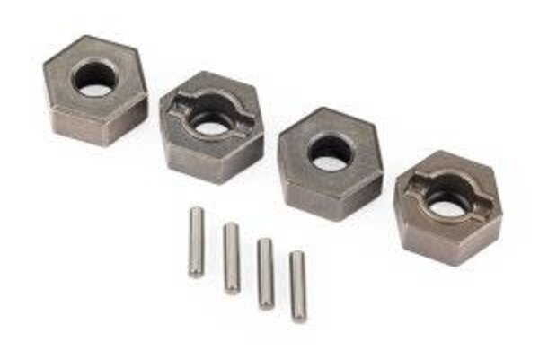 Traxxas 9069 Wheel hubs, 12mm hex (steel), extreme heavy duty (4)/ 2x9.8mm pin (4) (for use with #9080 upgrade kit and 6mm axles)