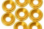 1UP Racing 1UP820709  7075 LowPro Countersunk Washers, M3, Gold, 8pcs