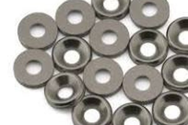 Team Brood BRO-TBR-6061CSWKITM   Team Brood 3mm 6061 Aluminum Countersunk Washer (Gun Metal) (16)