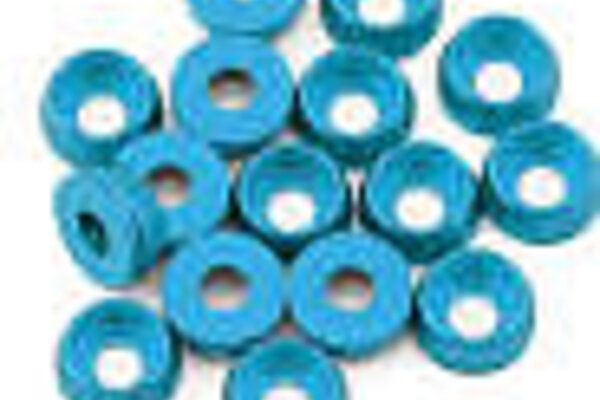 Team Brood BRO-TBR-6061CHWKITL  Team Brood 3mm 6061 Aluminum Cap Head Washer (Light Blue) (16)