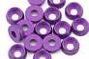 Team Brood BRO-TBR-6061CHWKITP  Team Brood 3mm 6061 Aluminum Cap Head Washer (Purple) (16)