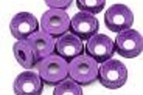 Team Brood BRO-TBR-6061CHWKITP  Team Brood 3mm 6061 Aluminum Cap Head Washer (Purple) (16)