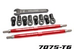 Traxxas 5338R Toe links, Revo® (TUBES red-anodized, 7075-T6 aluminum, stronger than titanium) (128mm, fits front or rear) (2)