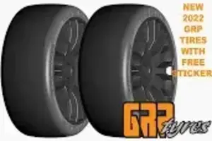 GRP TYRES GRPGTX04-XM7  GRP Tires GT - TO4 Slick Belted Pre-Mounted 1/8 Buggy Tires (Black) (2) (XM7) w/FLEX Wheel