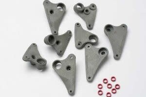 Traxxas 5358 Rocker arm set, progressive-2 (90-T)/ spacers (red aluminum) (8)