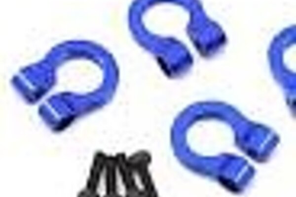 Hot Racing HRAACC80806  1/10 Scale Aluminum Blue Tow Shackle D-Rings (4)