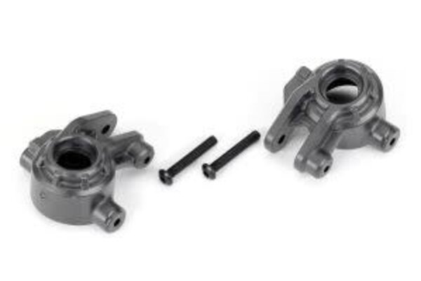 Traxxas 9037-GRAY  Steering blocks, extreme heavy duty, gray (left & right)/ 3x20mm BCS (2) (for use with #9080 upgrade kit)