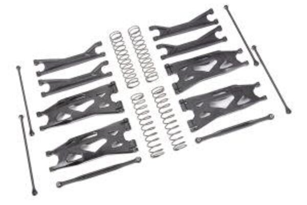 Traxxas 7895 Suspension kit, X-Maxx® WideMaxx®, black (includes front & rear suspension arms, front toe links, driveshafts, shock springs)