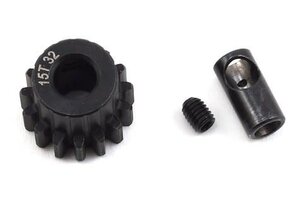 Protek RC PTK-8058  ProTek RC Steel 32P Pinion Gear w/3.17mm Reducer Sleeve (Mod .8) (5mm Bore) (15T)