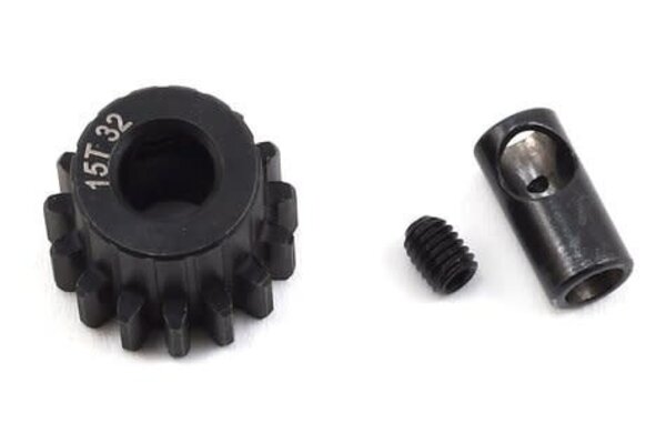 Protek RC PTK-8058  ProTek RC Steel 32P Pinion Gear w/3.17mm Reducer Sleeve (Mod .8) (5mm Bore) (15T)