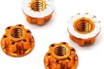 Yeah Racing YEA-YA-0448OR  Yeah Racing 4mm Aluminum Serrated Wheel Lock Nut (4) (Orange)