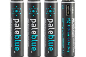 PBLPBAAAC  Pale Blue Lithium Ion Rechargeable AAA Batteries 4pk