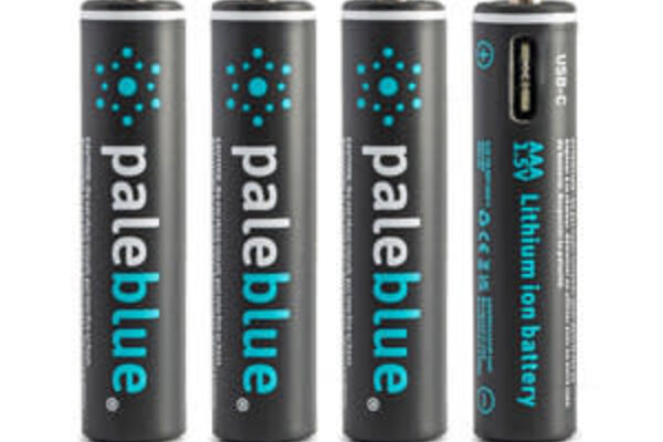 PBLPBAAAC  Pale Blue Lithium Ion Rechargeable AAA Batteries 4pk