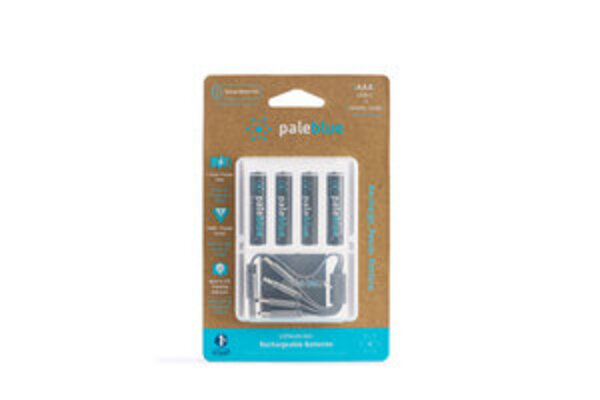 PBLPBAAAC  Pale Blue Lithium Ion Rechargeable AAA Batteries 4pk