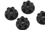 Yeah Racing YEA-YA-0448BK  Yeah Racing 4mm Aluminum Serrated Wheel Lock Nut (4) (Black)