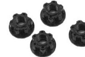 Yeah Racing YEA-YA-0448BK  Yeah Racing 4mm Aluminum Serrated Wheel Lock Nut (4) (Black)