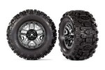 Traxxas 9072 Tires & wheels, assembled, glued (black chrome 2.8' wheels, Sledgehammer® tires, foam inserts) (2) (TSM® rated)