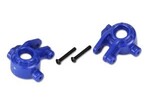Traxxas 9037X Steering blocks, extreme heavy duty, blue (left & right)/ 3x20mm BCS (2) (for use with #9080 upgrade kit)