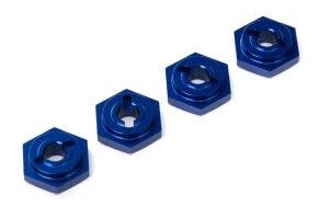 Traxxas 7154X Wheel hubs, hex, aluminum (blue-anodized) (4)