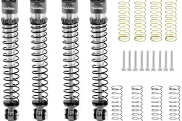 Powerhobby PHBSCX24752Grey  Powerhobby Aluminum 54mm Long Travel Shocks 1/24 Axial SCX24 Jeep Bronco Grey