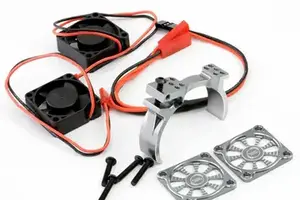 Powerhobby PH1297Gunmetal   Powerhobby 1/10 Aluminum Heatsink Mount 30mm Twin Turbo Cooling Fans 28K Gunmetal