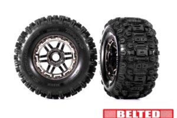Traxxas 8979A   T&W BLK CHRM WHL SLDGHMR AT TIRE