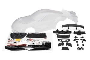 Traxxas 9340 Body, Toyota Supra GT4 (clear, trimmed, requires painting)/ decal sheet (includes side mirrors, wing, grilles, vents, hardware, & clipless mounting)