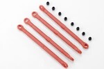 Traxxas 7138 Toe link, front & rear (molded composite) (red) (4)/ hollow balls (8)