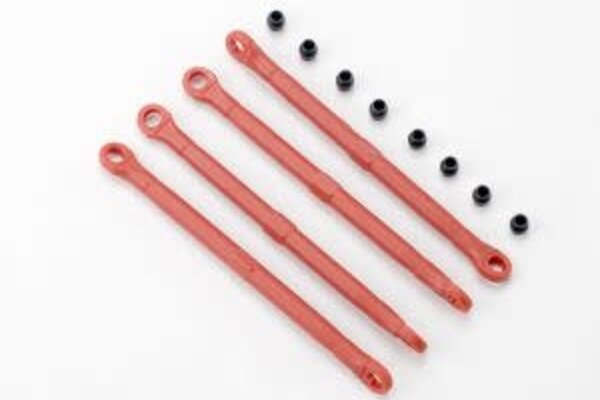 Traxxas 7138 Toe link, front & rear (molded composite) (red) (4)/ hollow balls (8)
