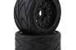 METHOD- RC MTD1402   Method RC Velociter Belted Pre-Mount 1/7 On-Road Rear Tires (Black) (2) w/Hive 17mm Hex Wheels