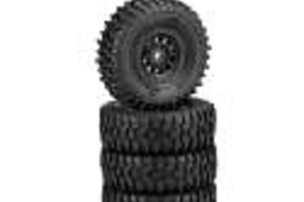JCONCEPTS JCO4023-3594  Tusk 1.0" TIres, Gold Compound, Pre-Mounted, Black 3430B Hazard Wheel, Fits Axial SCX24