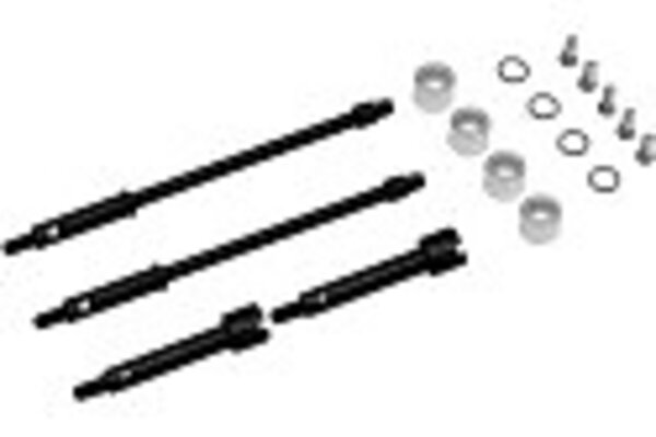 Hot Racing HRASXTF39W04   +4mm Steel Drive Stub Axles, for SCX24