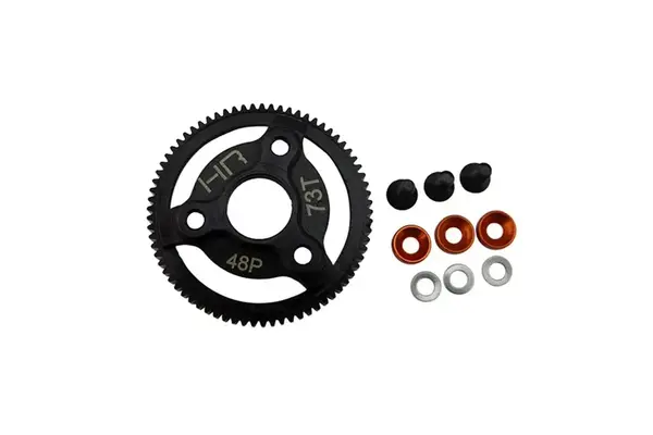 Hot Racing HRASTE873  Steel 73T 48P Spur Gear Slash, Orange