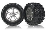 Traxxas 5174A Tires & wheels, assembled, glued (Split-Spoke satin-finish wheels, Talon tires, foam inserts)