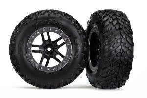 Traxxas 5889R Tires & wheels, assembled, glued