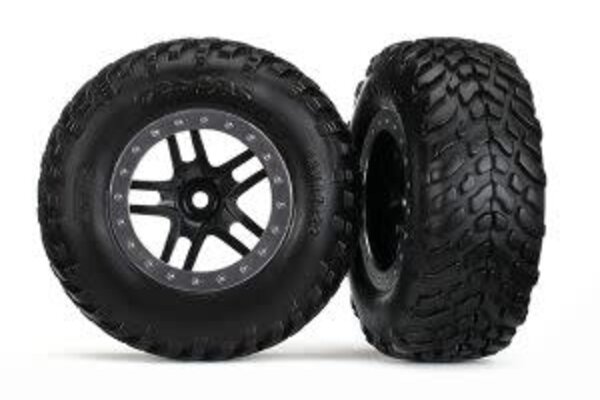 Traxxas 5889R Tires & wheels, assembled, glued