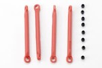 Traxxas 7118 Push rod (molded composite) (red) (4)/ hollow balls (8)