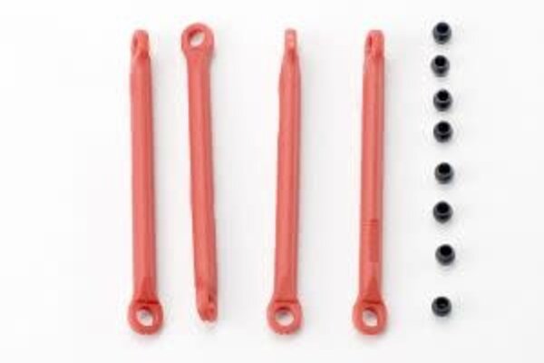 Traxxas 7118 Push rod (molded composite) (red) (4)/ hollow balls (8)