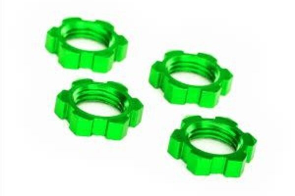 Traxxas 7758G Wheel nuts, splined, 17mm, serrated (green-anodized) (4)