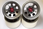 Hot Racing HRABLW22S18  Steel 2.2" Beadlock 6-Lug Wagon Wheels for Vehicles with 12mm Wheel Hexes (Silver)
