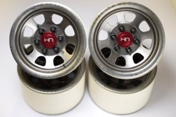 Hot Racing HRABLW22S18  Steel 2.2" Beadlock 6-Lug Wagon Wheels for Vehicles with 12mm Wheel Hexes (Silver)