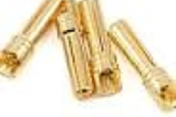 Protek RC PTK-5035  ProTek RC 4.0mm "Super Bullet" Solid Gold Connectors (4 Male)