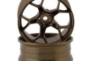 DS RACING DSC-DF-5Y2-8B-BZ  DS Racing Feathery 5Y Drift Wheels (Bronze) (2) (8mm Offset) w/12mm Hex